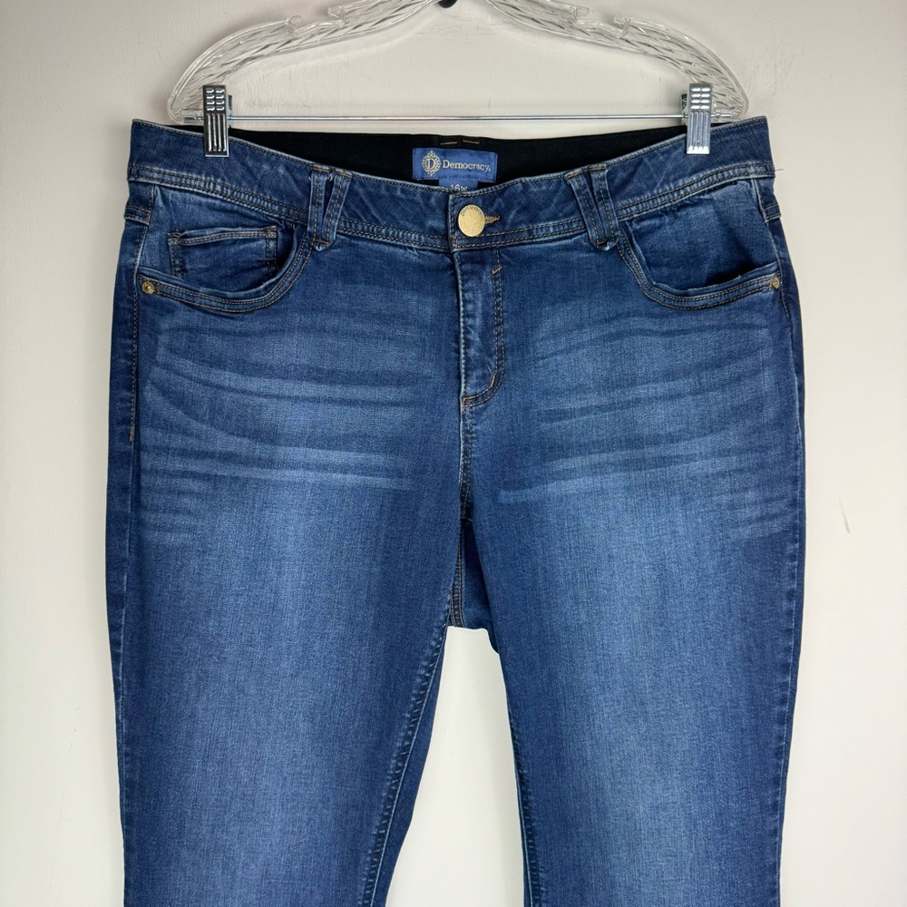 Democracy Ab Solution Slimming Bootcut Jeans Sz 16W Dark Wash Stretch - Picture 4 of 14